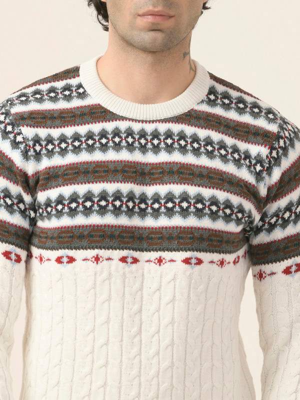 Albion Mens Winter White Sweaters