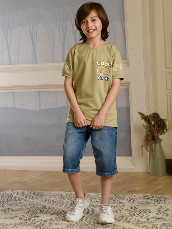 ALBION PREMIUM BOYS SHRUTI KOTHWADI GREEN T-SHIRT
