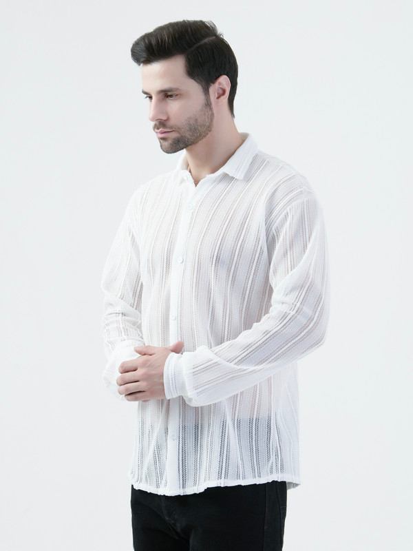 Albion Mens White Shirt Full Sleeve