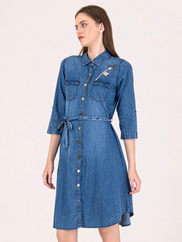 Albion Women Blue Smart Dress