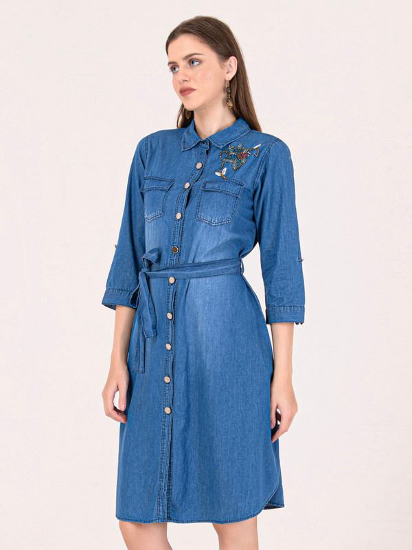 Albion Women Blue Smart Dress