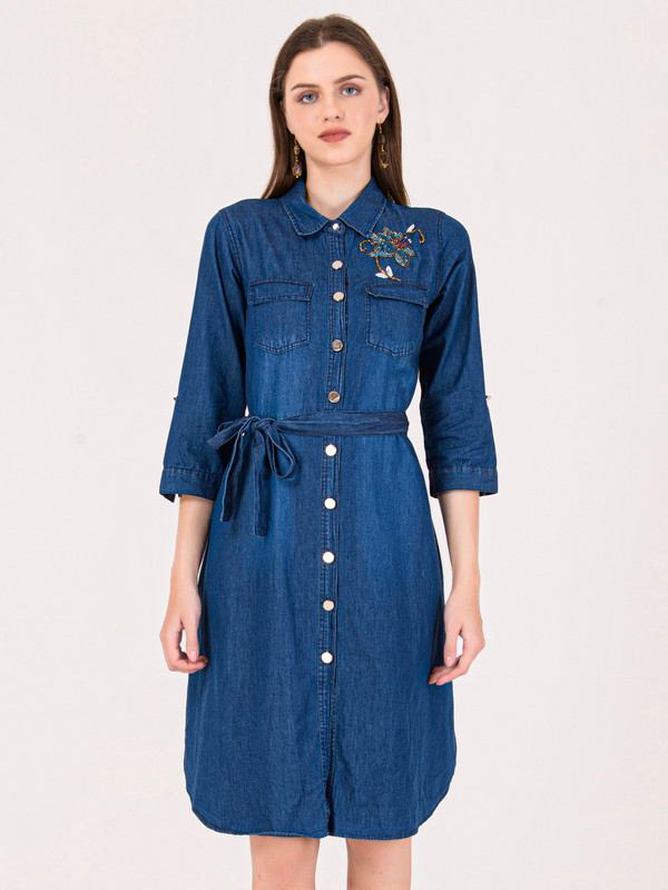 Albion Women Blue Smart Dress