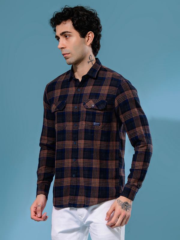 ALBION MENS MOF BROWN SHIRT
