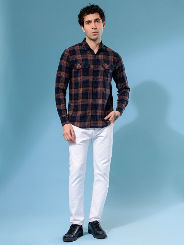 ALBION MENS MOF BROWN SHIRT