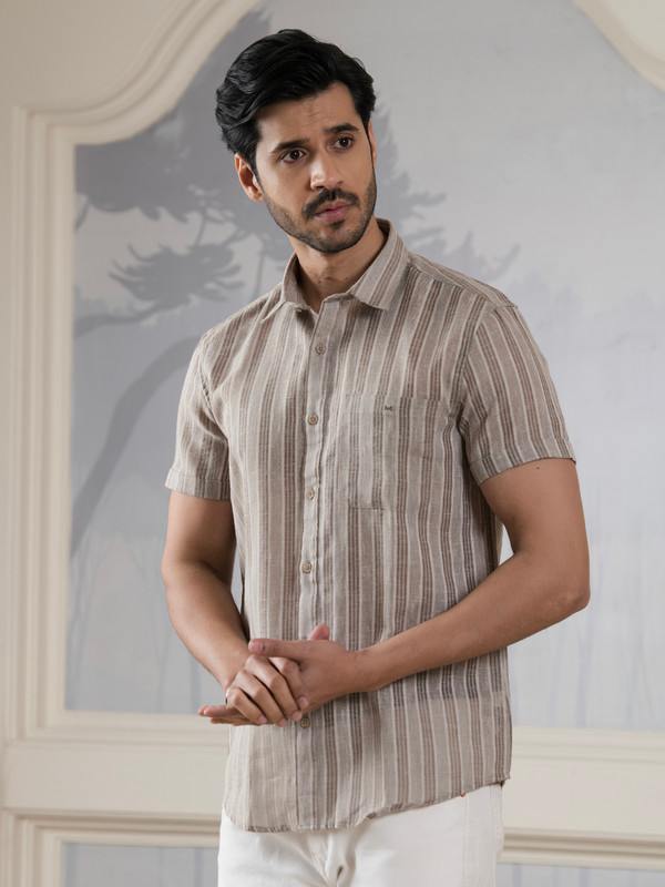 ALBION MENS MOF CHIKOO (RUST) SHIRT