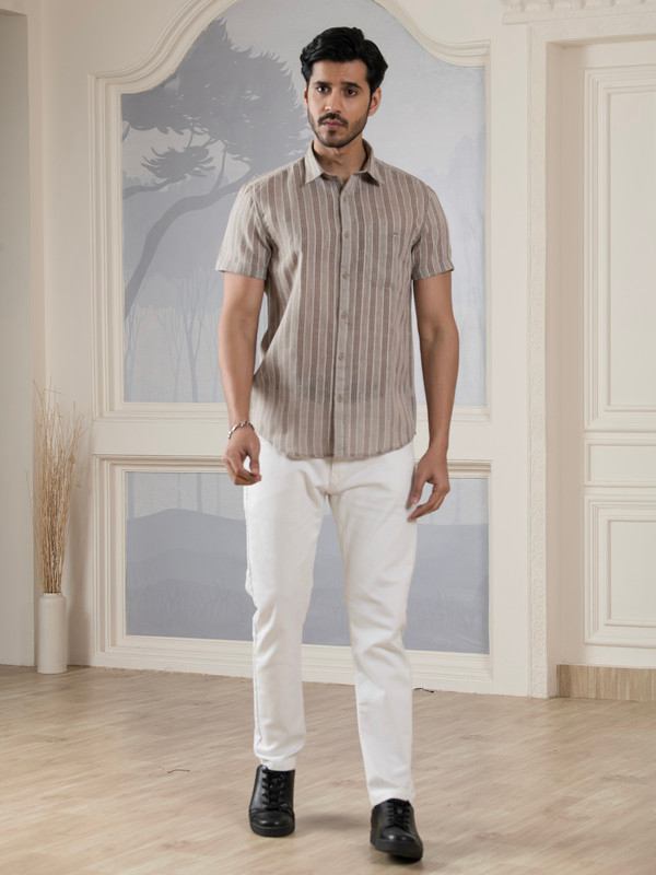 ALBION MENS MOF CHIKOO (RUST) SHIRT
