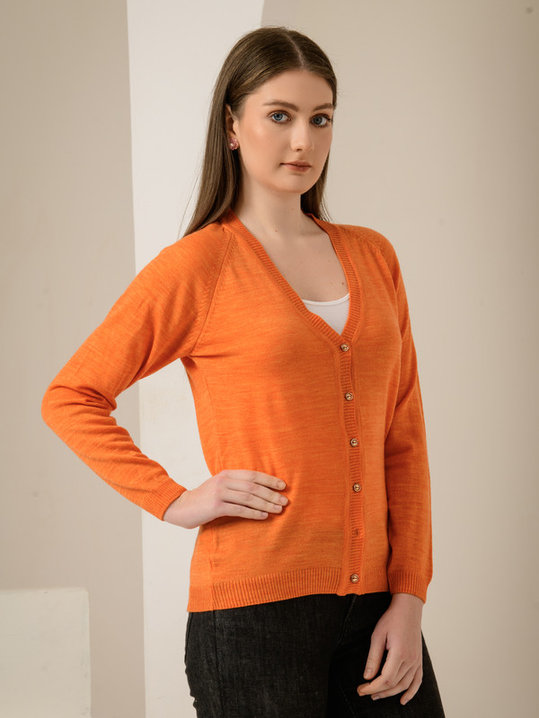ALBION SMART ORANGE LADIES WINTER CARDIGAN