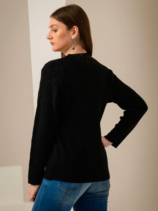 ALBION SMART BLACK LADIES WINTER CARDIGAN