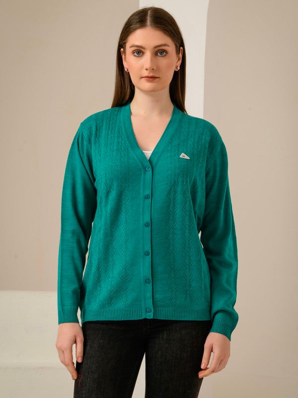 ALBION SMART SEA GREEN LADIES WINTER CARDIGAN