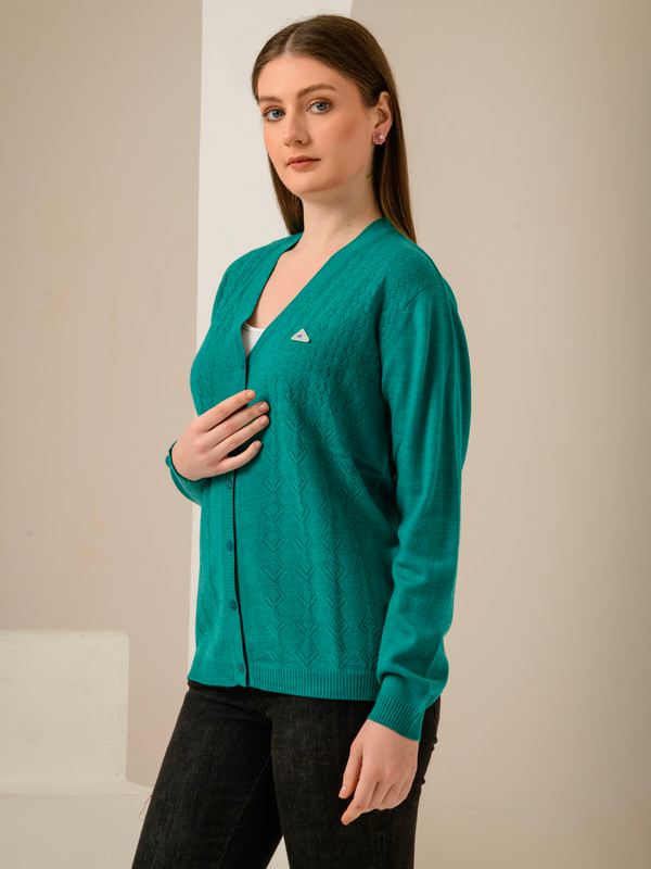 ALBION SMART SEA GREEN LADIES WINTER CARDIGAN