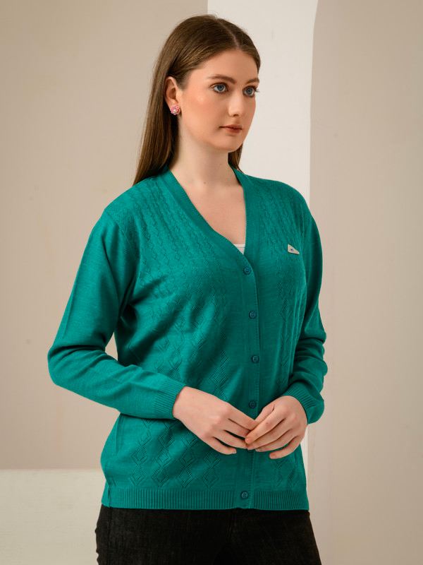 ALBION SMART SEA GREEN LADIES WINTER CARDIGAN