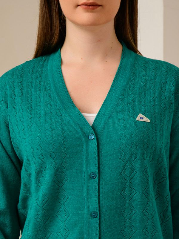 ALBION SMART SEA GREEN LADIES WINTER CARDIGAN