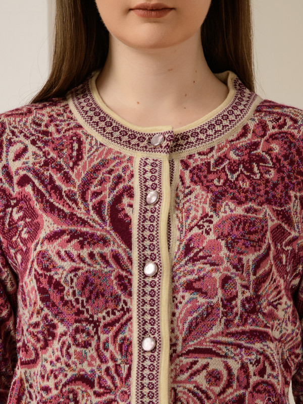 ALBION SMART MAHROON LADIES WINTER CARDIGAN