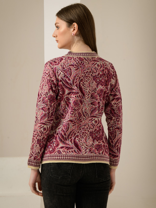 ALBION SMART MAHROON LADIES WINTER CARDIGAN