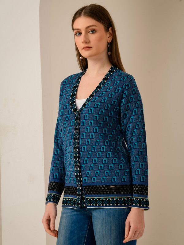 ALBION SMART BLUE LADIES WINTER CARDIGAN