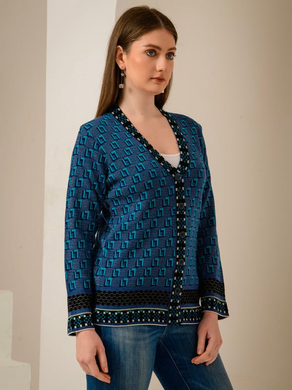 ALBION SMART BLUE LADIES WINTER CARDIGAN