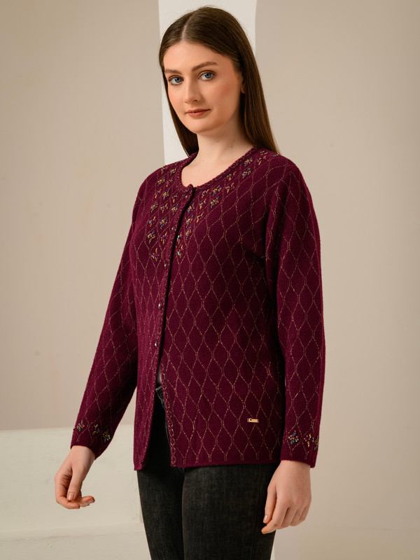 ALBION SMART WINE LADIES WINTER CARDIGAN