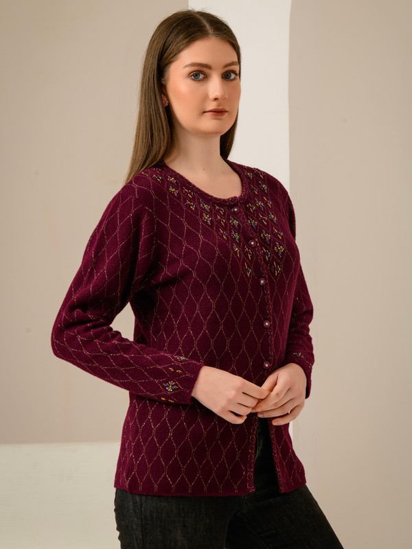 ALBION SMART WINE LADIES WINTER CARDIGAN