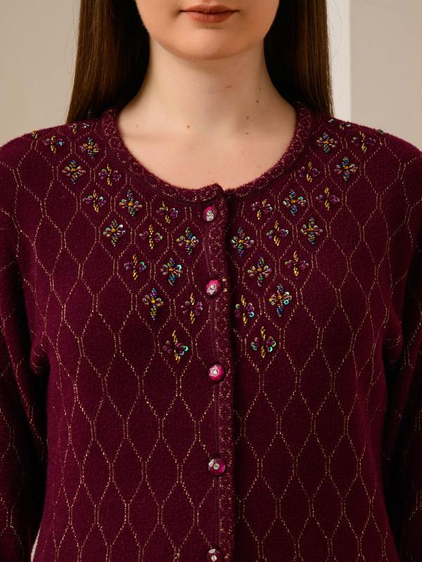 ALBION SMART WINE LADIES WINTER CARDIGAN