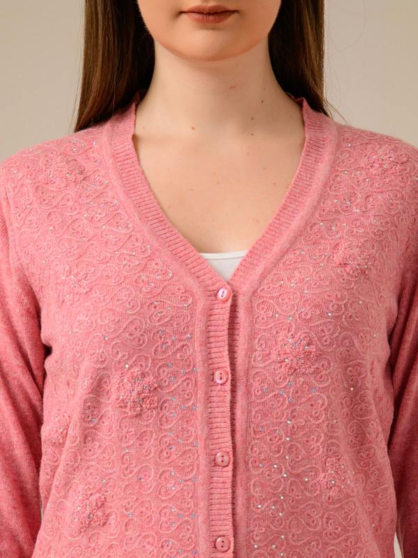 ALBION SMART LIGHT PINK LADIES WINTER CARDIGAN