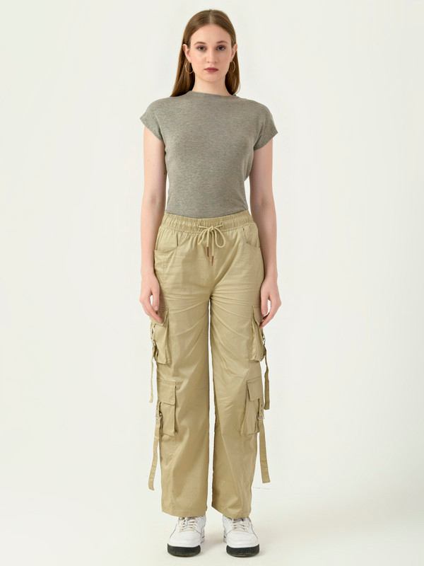 Albion Women Smart Premium Khakhi Casual Jogger