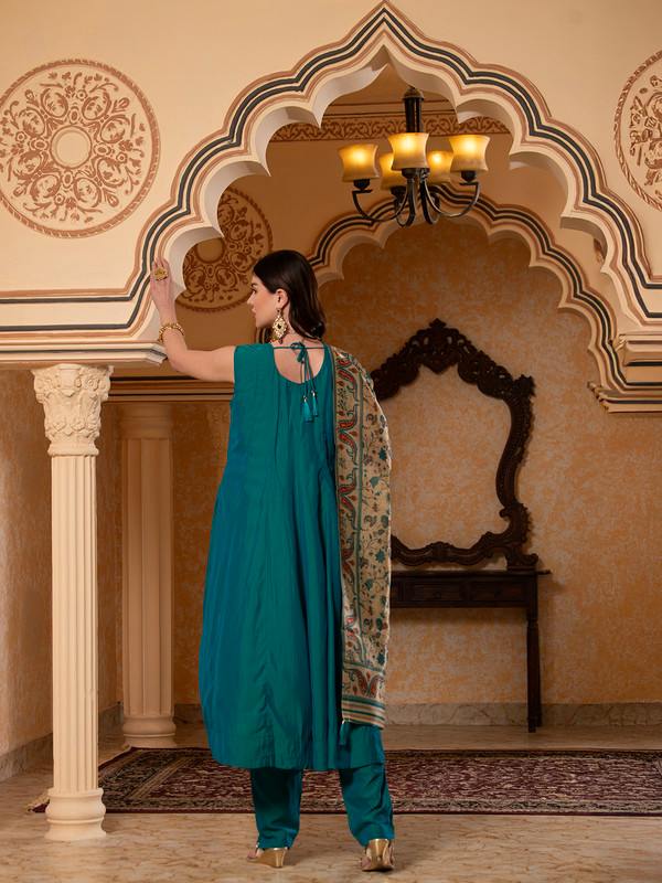 ALBION FANCY LADIES ETHNIC BLUE KURTI SET