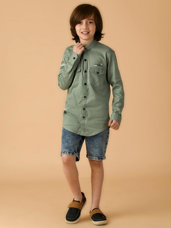 ALBION PREMIUM BOYS GREEN SHIRT