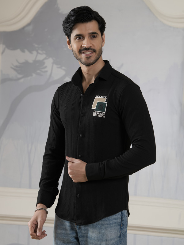 ALBION MENS SMOKER BLACK SHIRT
