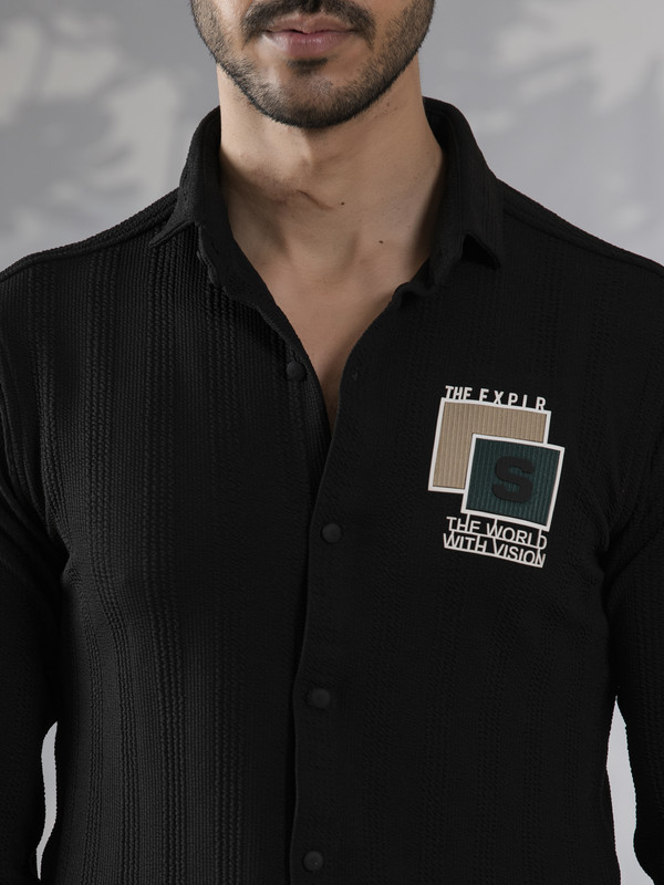 ALBION MENS SMOKER BLACK SHIRT