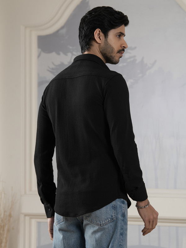 ALBION MENS SMOKER BLACK SHIRT