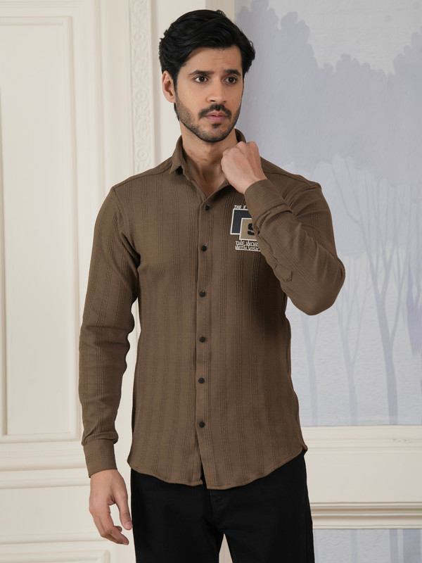 ALBION MENS SMOKER BROWN SHIRT