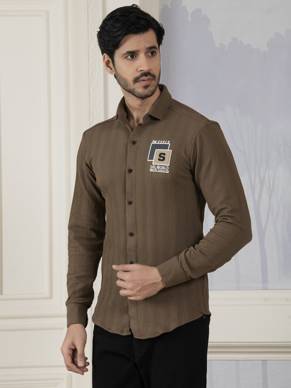 ALBION MENS SMOKER BROWN SHIRT