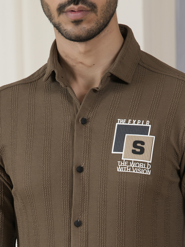 ALBION MENS SMOKER BROWN SHIRT