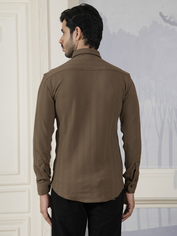 ALBION MENS SMOKER BROWN SHIRT