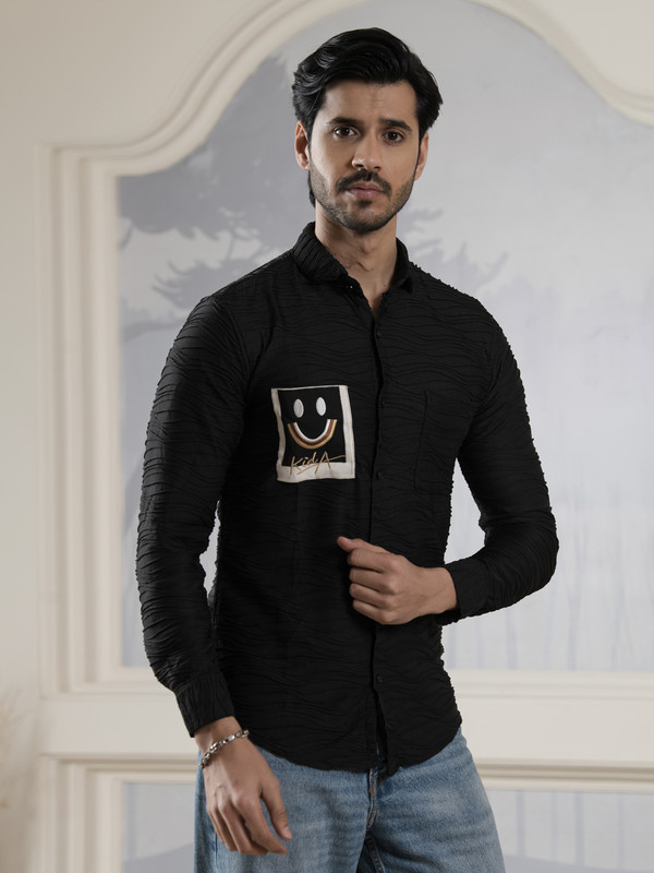 ALBION MENS SMOKER BLACK SHIRT