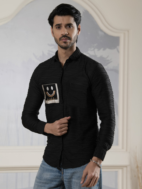 ALBION MENS SMOKER BLACK SHIRT