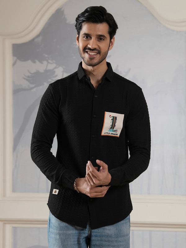ALBION MENS SMOKER BLACK SHIRT