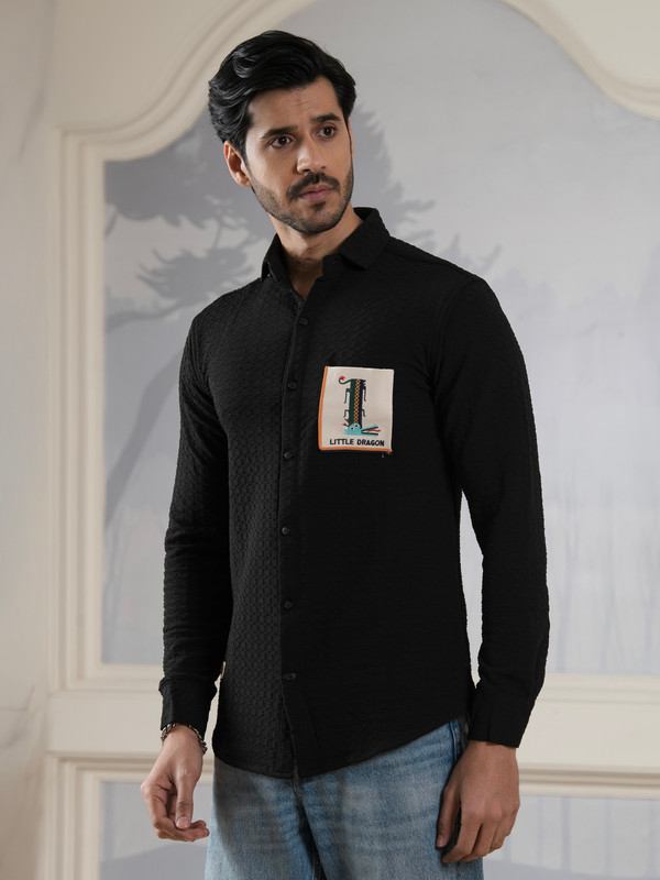 ALBION MENS SMOKER BLACK SHIRT