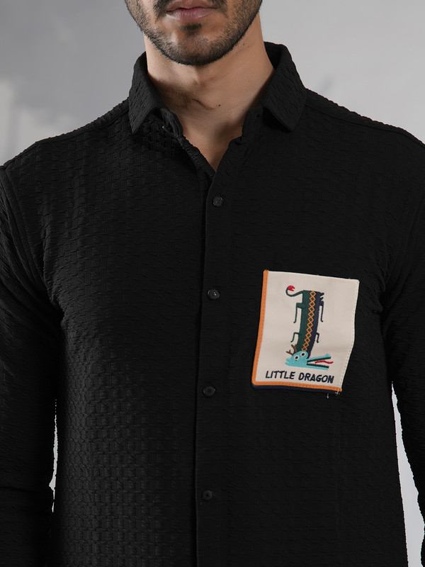 ALBION MENS SMOKER BLACK SHIRT