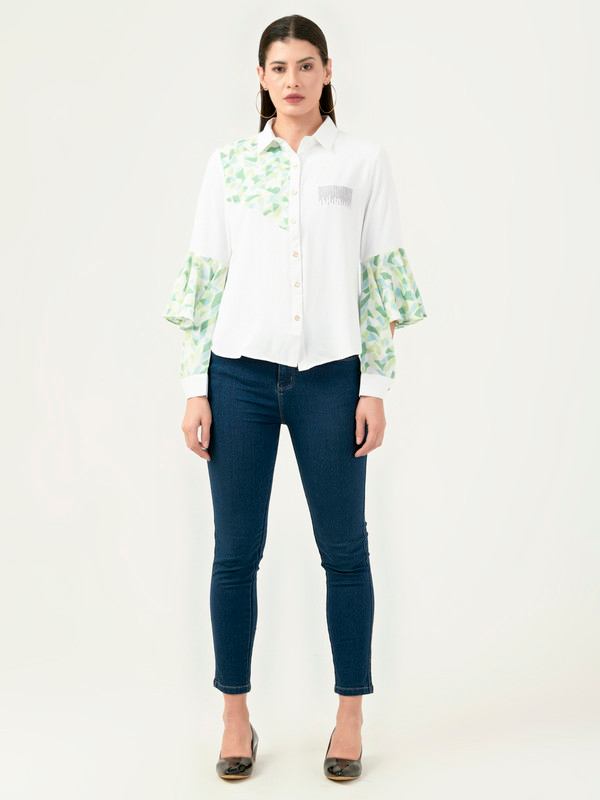 Albion Women Smart Premium Green Casual Shirt