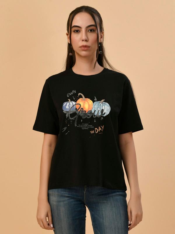 ALBION PREMIUM LADIES BLACK REGULAR T-SHIRT