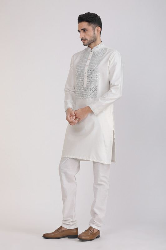 Albion Mens Primume CREAM Kurta Pyjama