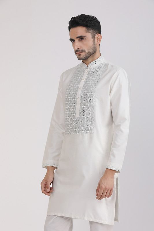 Albion Mens Primume CREAM Kurta Pyjama