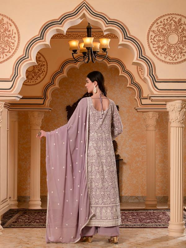 ALBION FANCY LADIES ETHNIC ONION PINK KURTI SET
