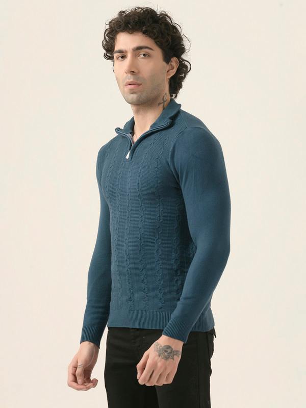 ALBION Mens Winter Blue Sweaters