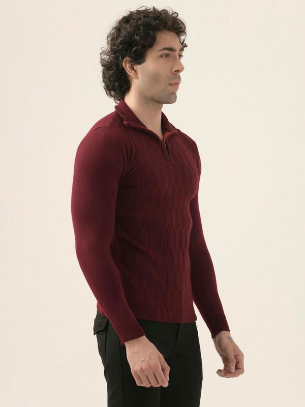 ALBION Mens Winter Maroon Sweaters