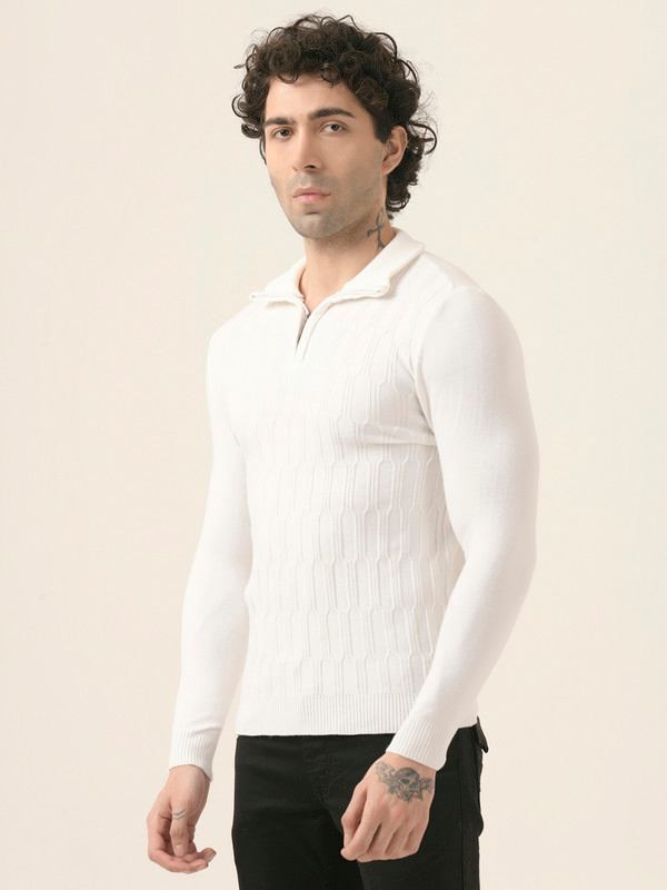 Albion Mens Winter White Sweaters