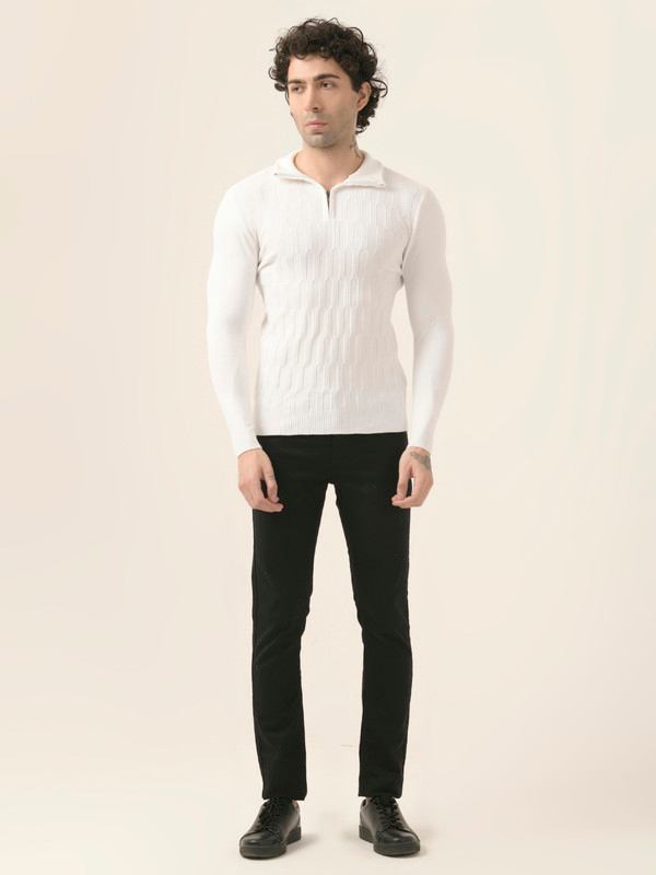 Albion Mens Winter White Sweaters