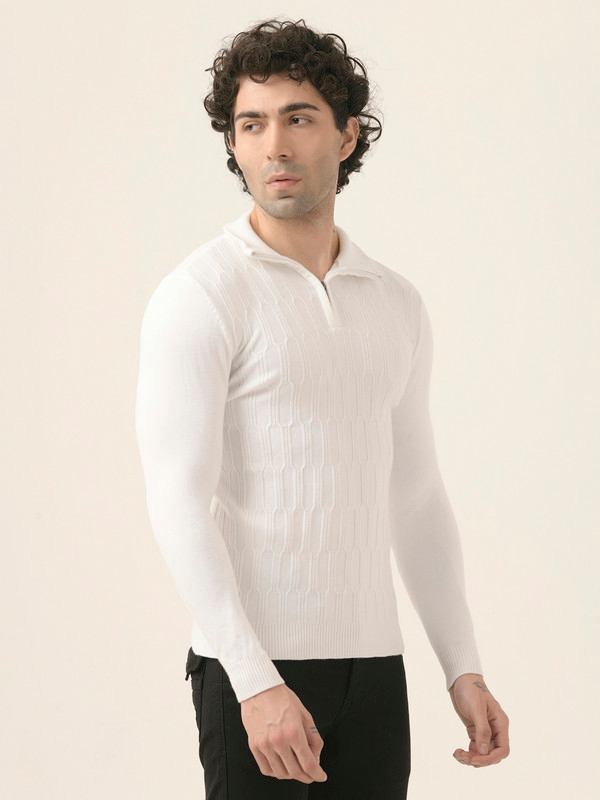 Albion Mens Winter White Sweaters