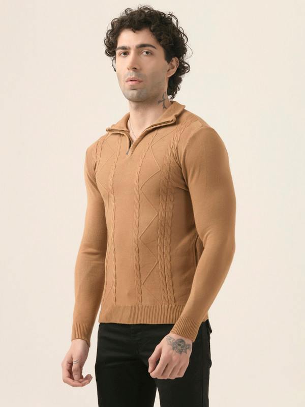 ALBION Mens Winter Brown Sweaters